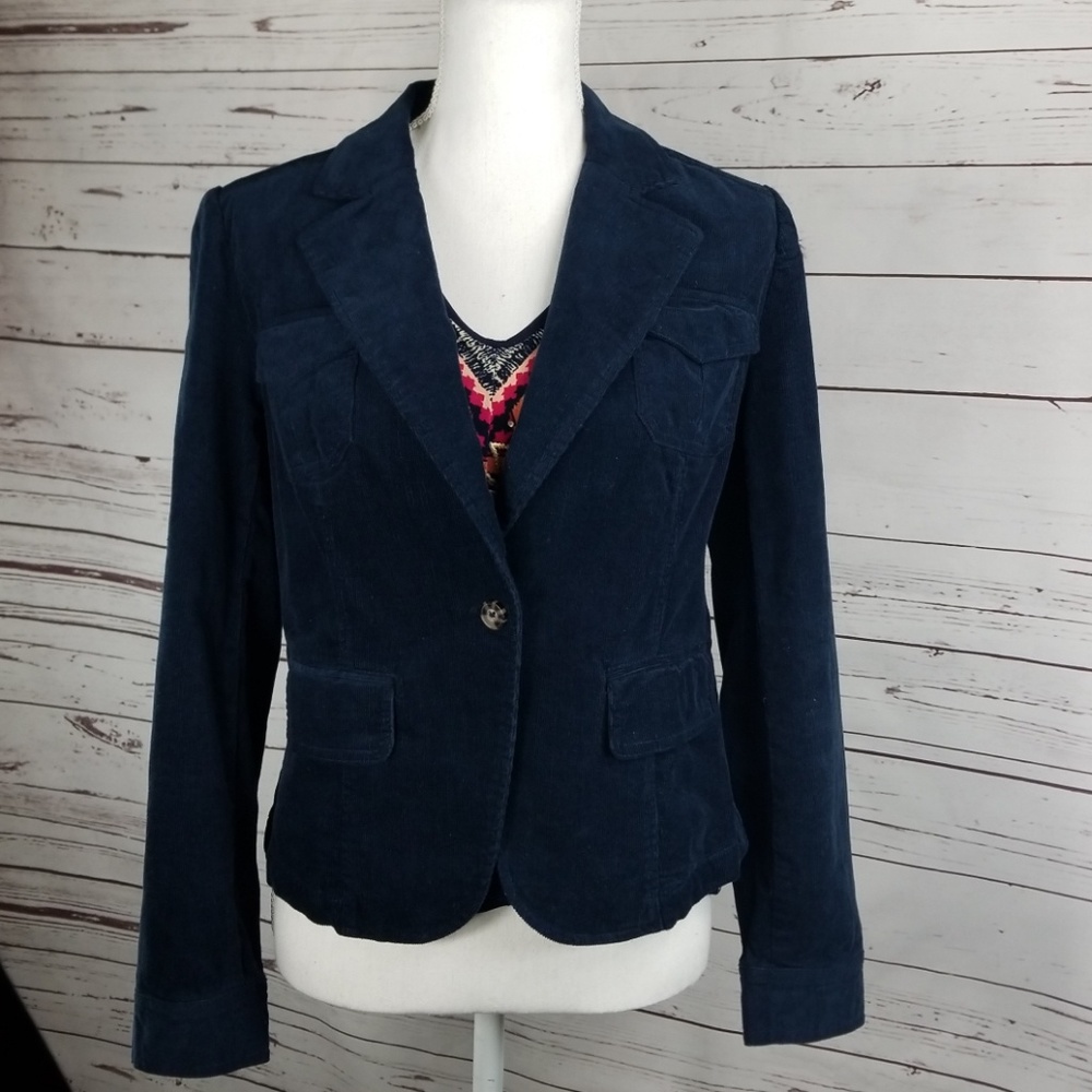 Navy Blue corduroy Per Se Blazer Size Small